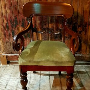 Prop Hire Fife Antique Green Armchair Wedding Furniture