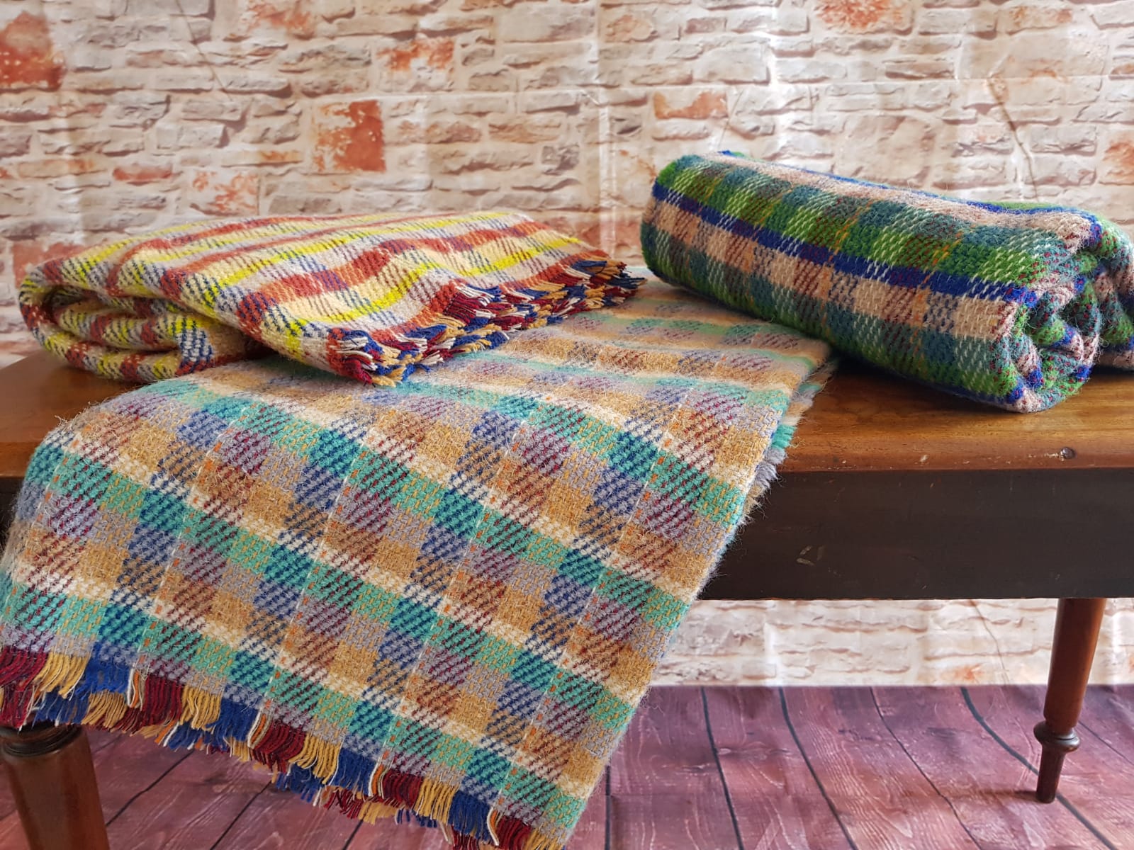 Assorted Tartan Blankets Vintage Gathering