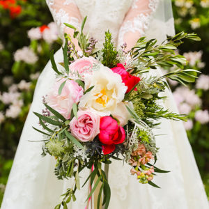 Bright florals vintage wedding bouquet