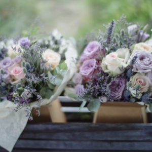Lavender and Purple rustic wedding flower bouquet