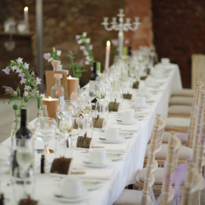 Bottles of flowers centrepieces
