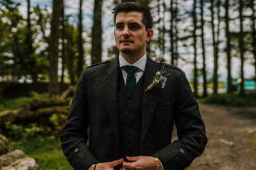 Rustic buttonhole Wedding Flowers Fife Scotland
