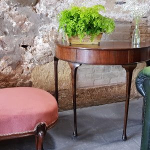 Demi Lune Side Table with plant