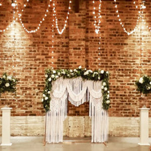 Hanging Macrame and Copper Arch