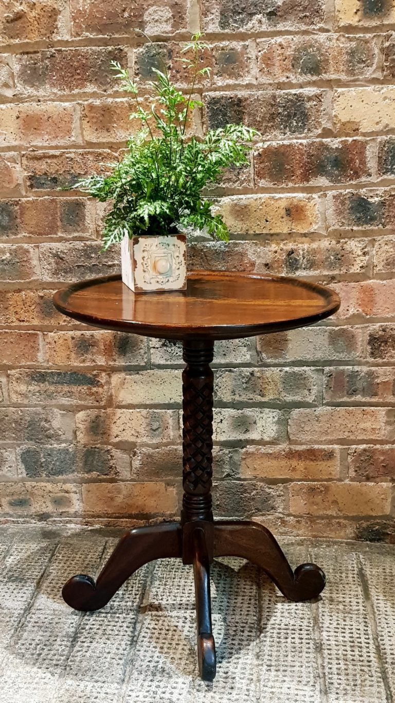 Round Antique Side Table Vintage Gathering