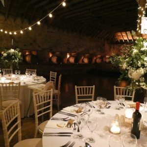 Tall white centrepieces white flowers and greenery wedding