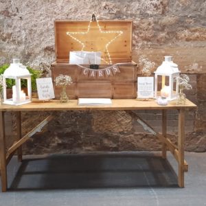Wedding Hire Display Table gifts, cards, guest book