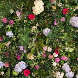 Fresh Flower Wall at The Cow Shed, Scotland