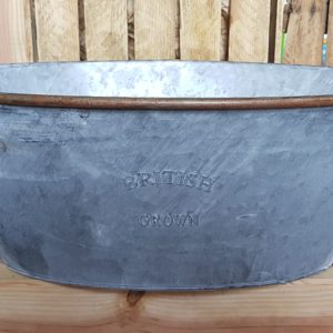 Vintage Style Zinc Oval Bucket