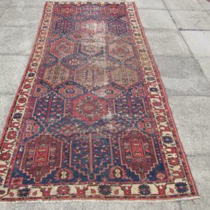 Antique-Traditional-Hand-Made-Persian-Oriental-Blue-Red-Wool-Rug-290x135cm Rug for hire