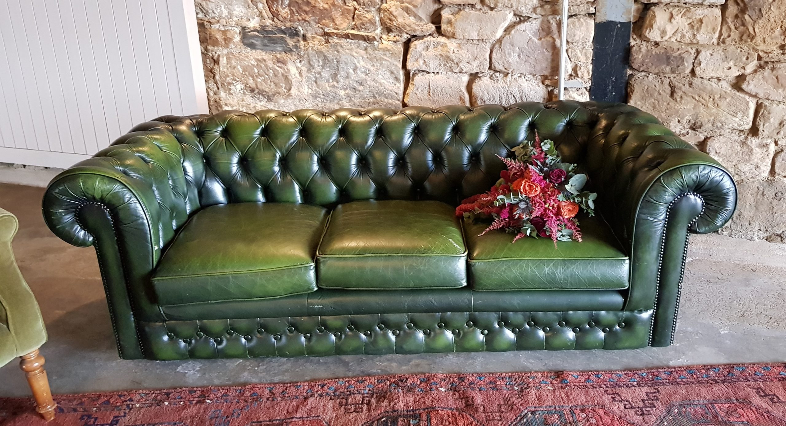 Green 3seater Chesterfield Sofa Vintage Gathering