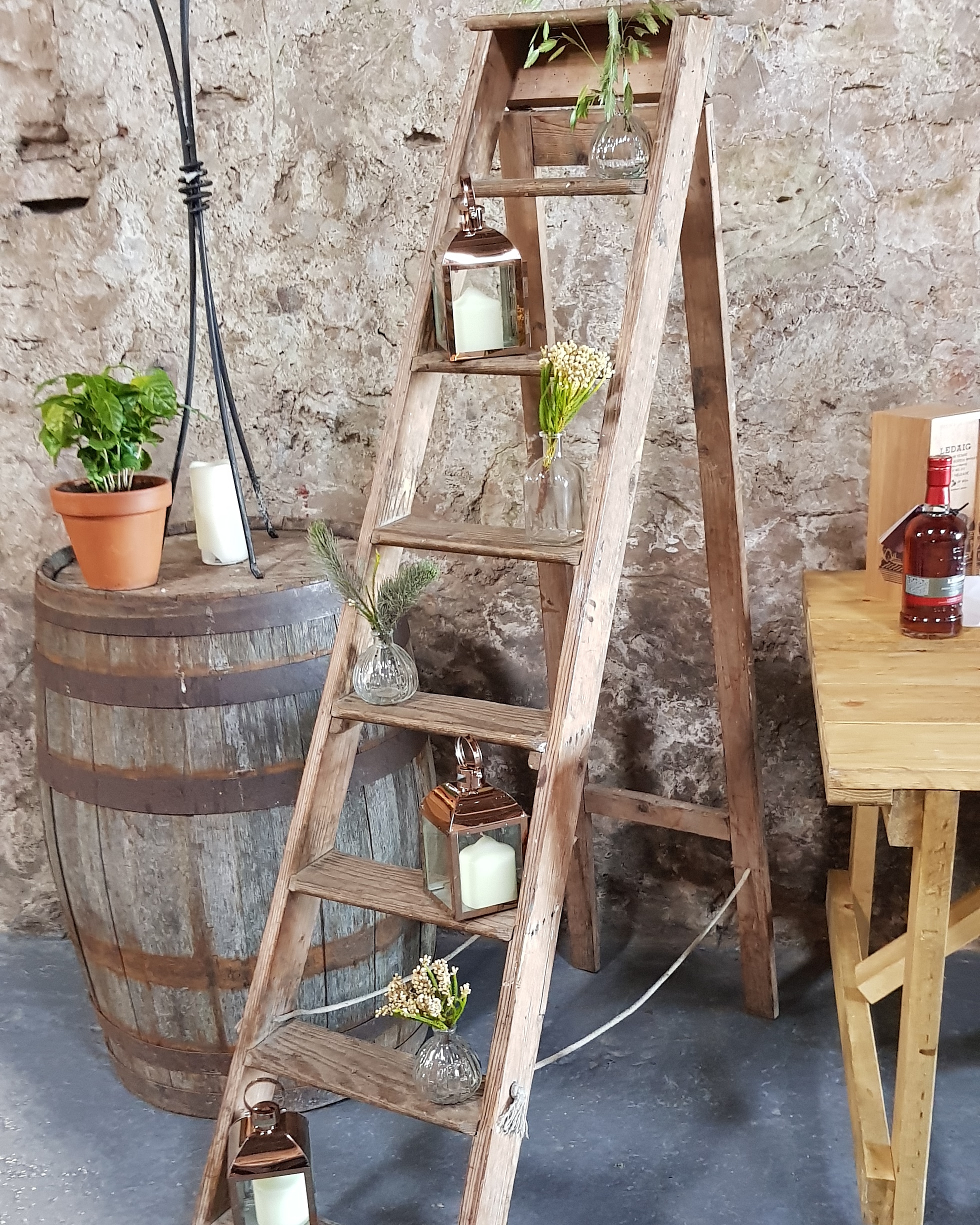 Rustic Display Ladder 6ft Vintage Gathering