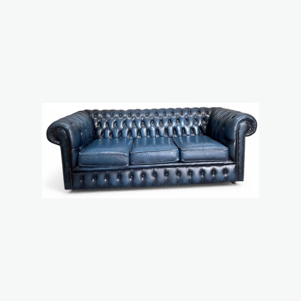 Blue Chesterfield 3-seater