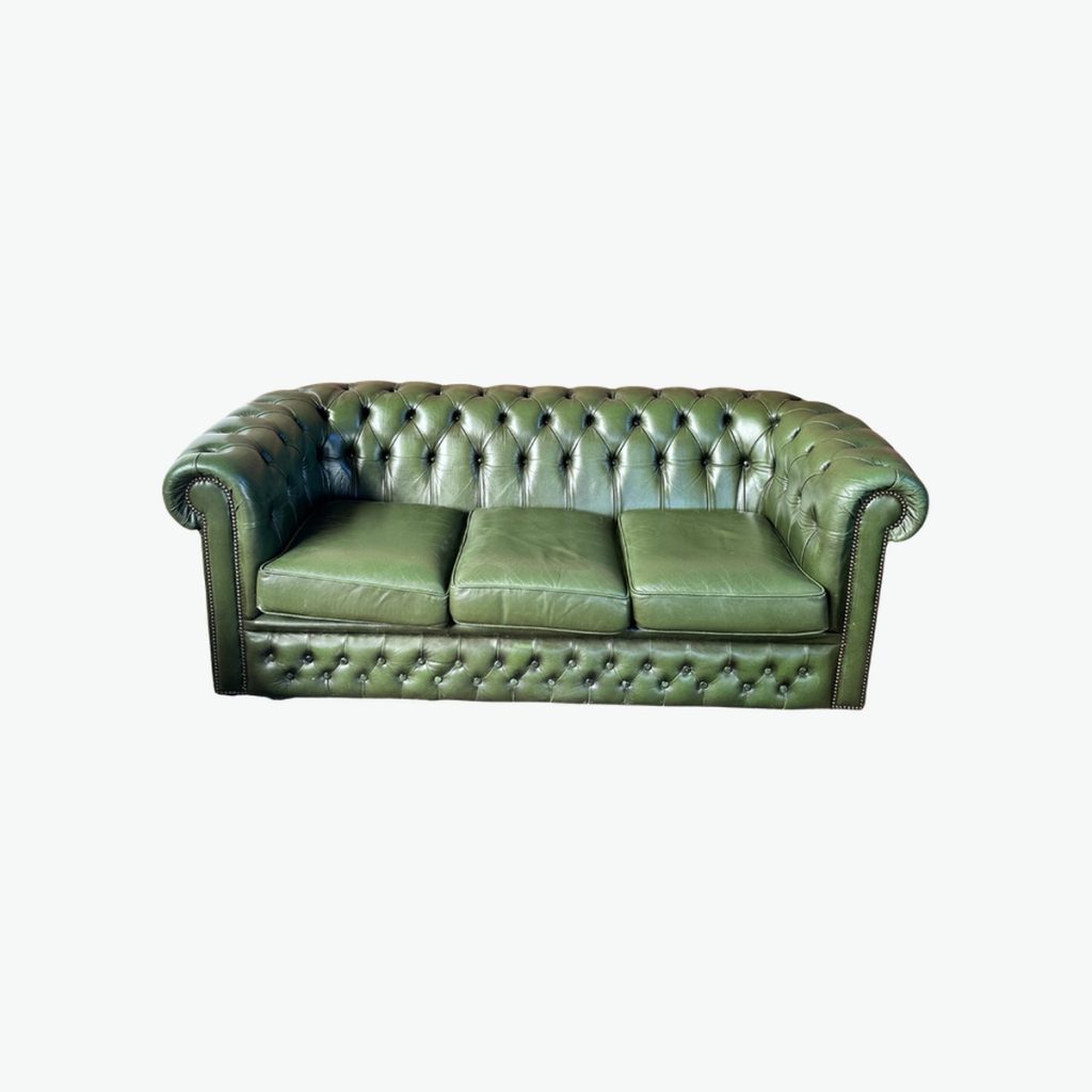 Green Chesterfield 3-seater
