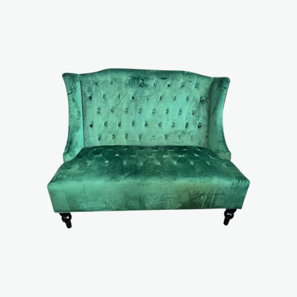 Green Velvet 2-seater Sofa