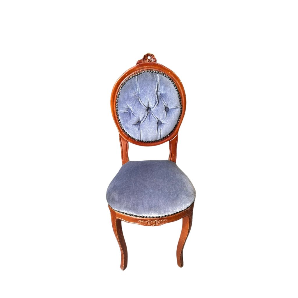 Antique Blue Oval Back Chair