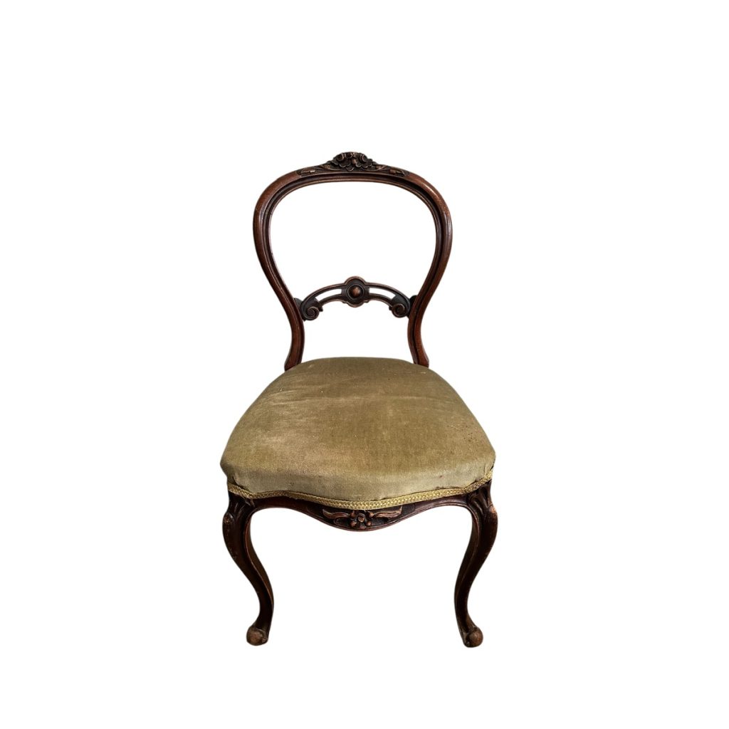 Antique Green Balloon Back Chair