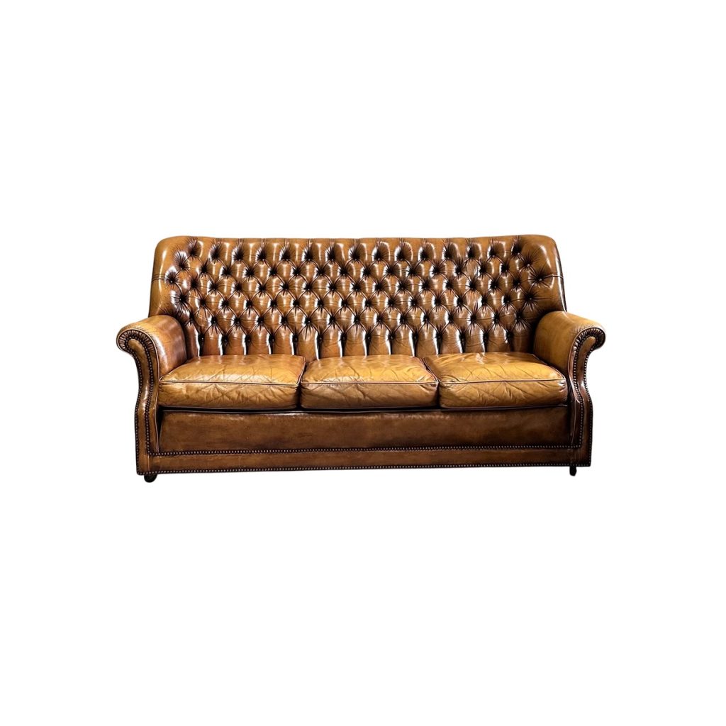 3 Seater Vintage Brown Chesterfield