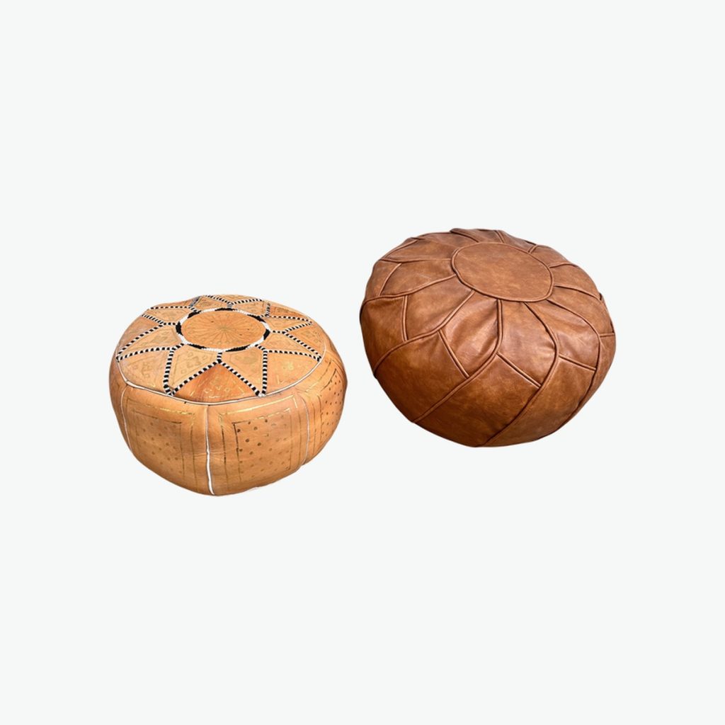 Leather Pouffes