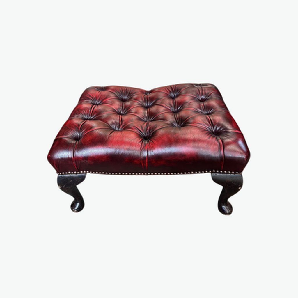 Oxblood Vintage Footstool 1