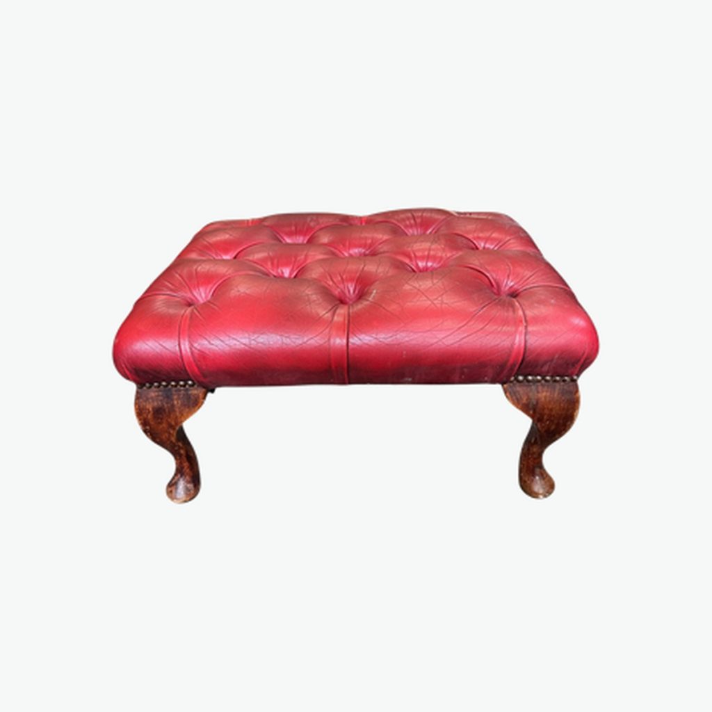 Oxblood Vintage Footstool 2