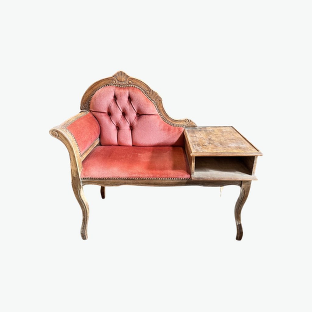 Pink Velvet Telephone Table