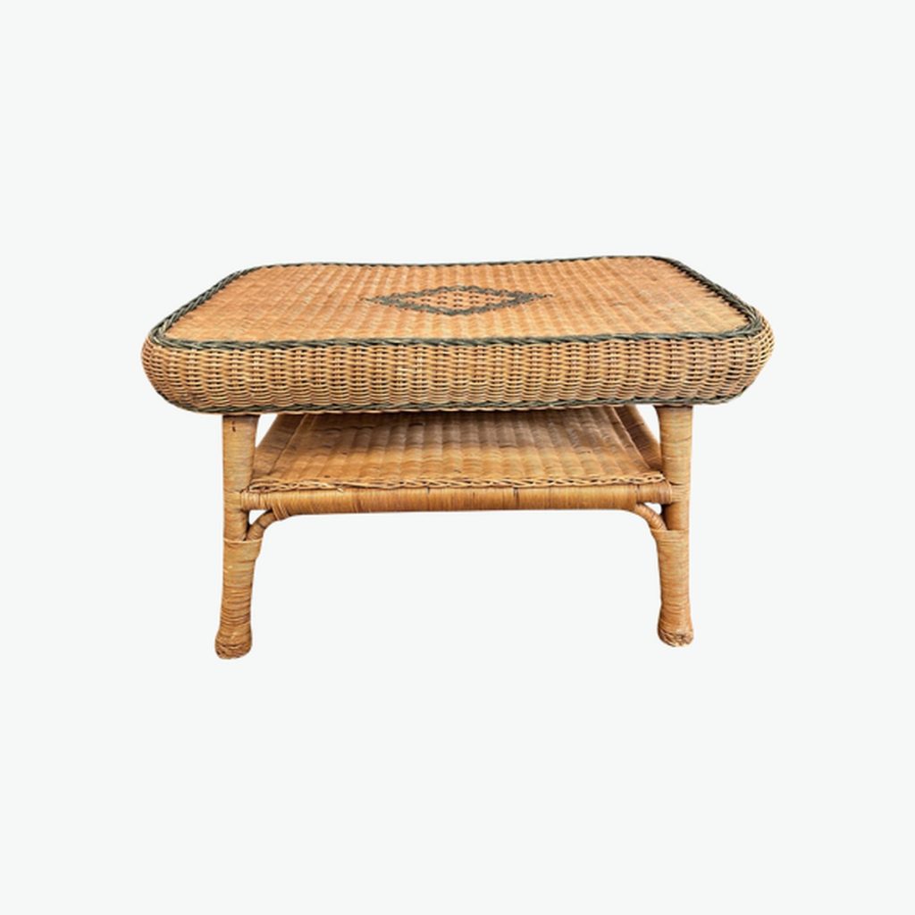 Vintage Wicker Coffee Table 1